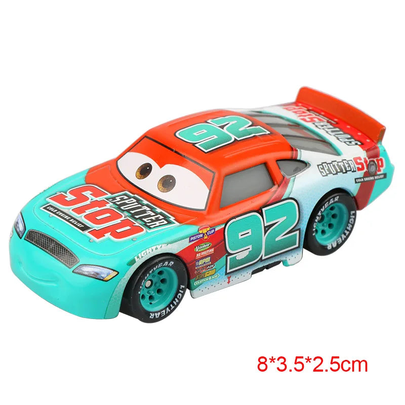 Disney Pixar Cars 3 Toys Lightning Mcqueen Race Div Fritter Miss Frank Collection 1:55 Diecast Metal Alloy Model Car Toy Gifts