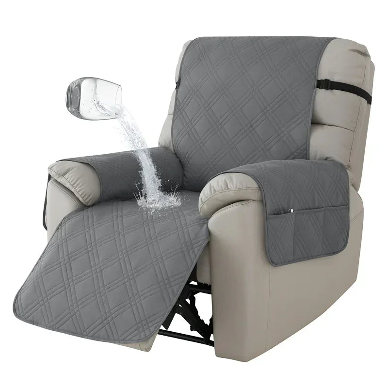 1seater Waterproof Recliner Cover Solid Color Quilted Armchair Slipcover Pet Kids Accent Couch Cushion Living Room Hotel Home