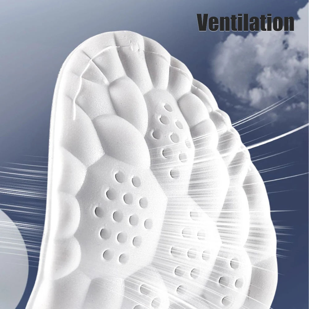 Latex Sport Insoles Soft High Elasticity Shoe Pads Breathable Deodorant Shock Absorption Cushion Arch Support Insole Men Women