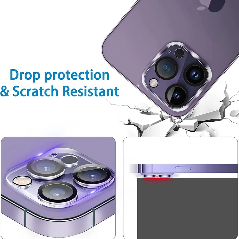 4Pcs Full Cover Protective Glass For iPhone 11 12 13 14 15 Pro Max Camera Protector For iPhone 13 14 Mini Ultra Not Affect Night