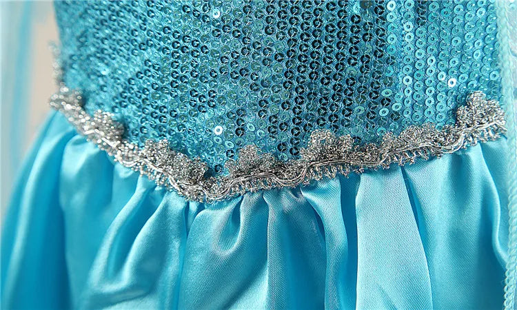 Girls Snow Queen Elsa Kids Costumes for Girl 2025 Carnival Party Prom Gown Robe-Playing Children Clothing Frozen Princess Dress