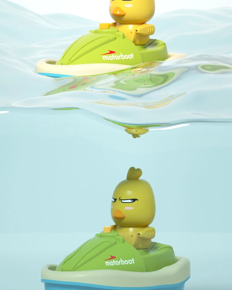 Cute Duck Bathtub Boat Toy with 3 Emotional Ducks Automatic Water Spray Toys for Toddlers Sensory Interactive Baby Shower Gift
