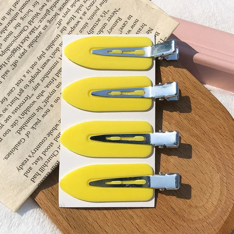 4pcs/set No Bend Seamless Hair Clips Side Bangs Barrette Makeup Washing Face Accessories Women Girls Styling Hairpins