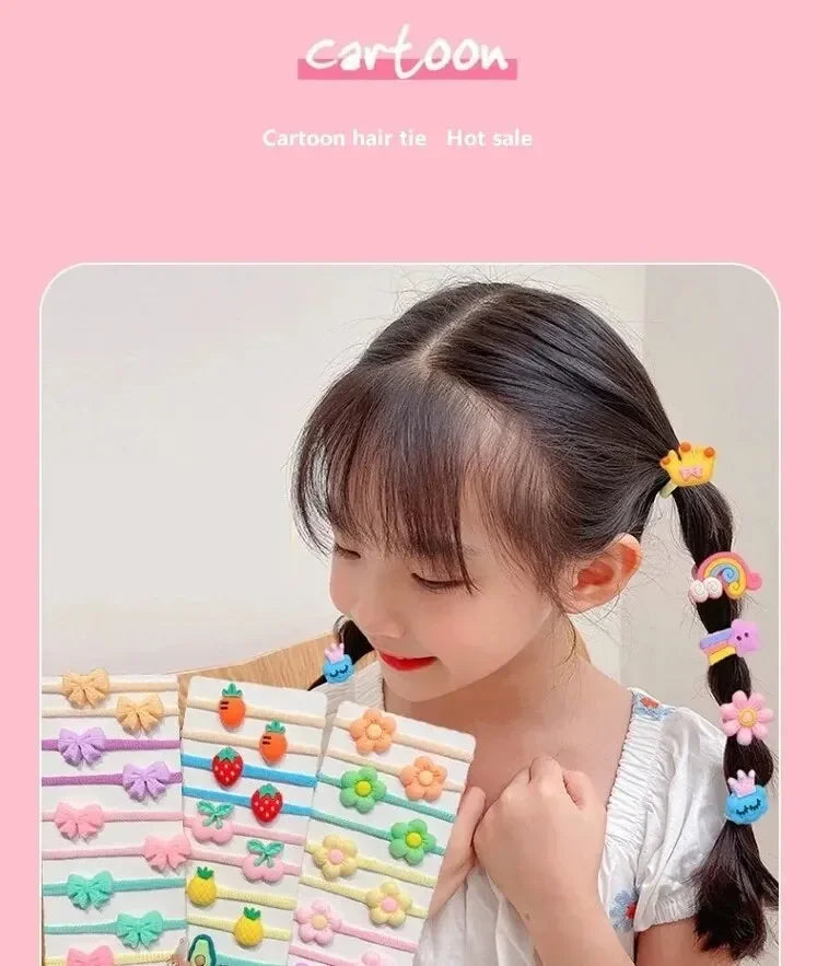 50/40/30pcs Cute Rubber Bands for Children Will Not Harm Hair with Good Elasticity. Girl Baby Headbands and Cute Girls Headdress