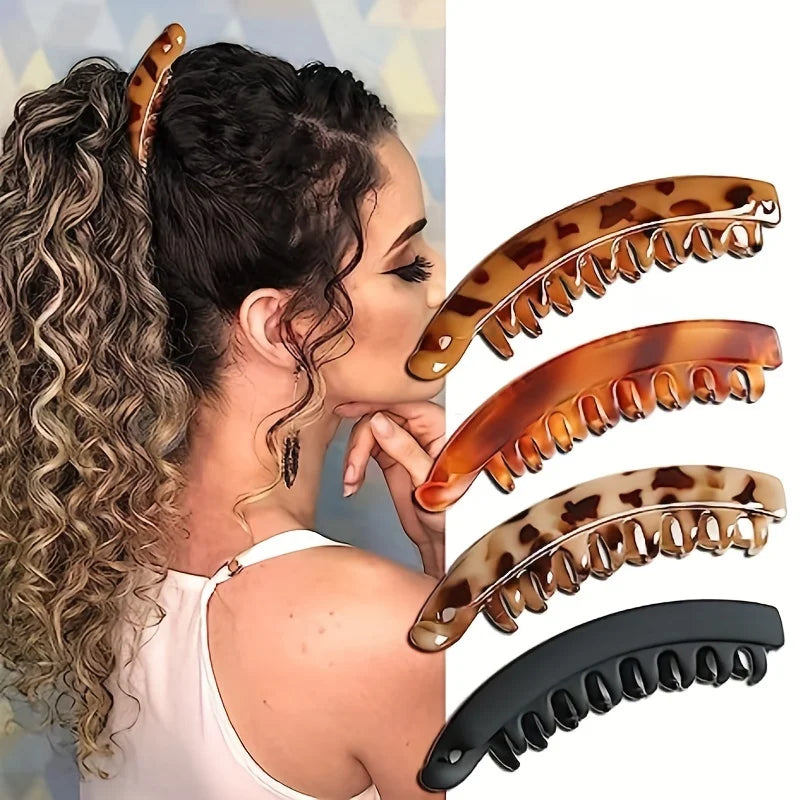 Matte Banana Hair Clip Fish Shaped Hairpin Ponytail Headband For Women Hair Accessories HairgripsTwist Clamp Barrettes Headwear