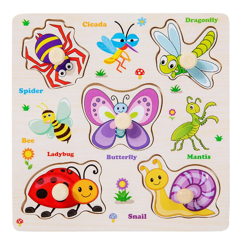 Wooden Puzzles Toys for Kids 3 Year Alphabet Numbers Children Montessori Educational Learning Toys abc Letters Preschool Gift