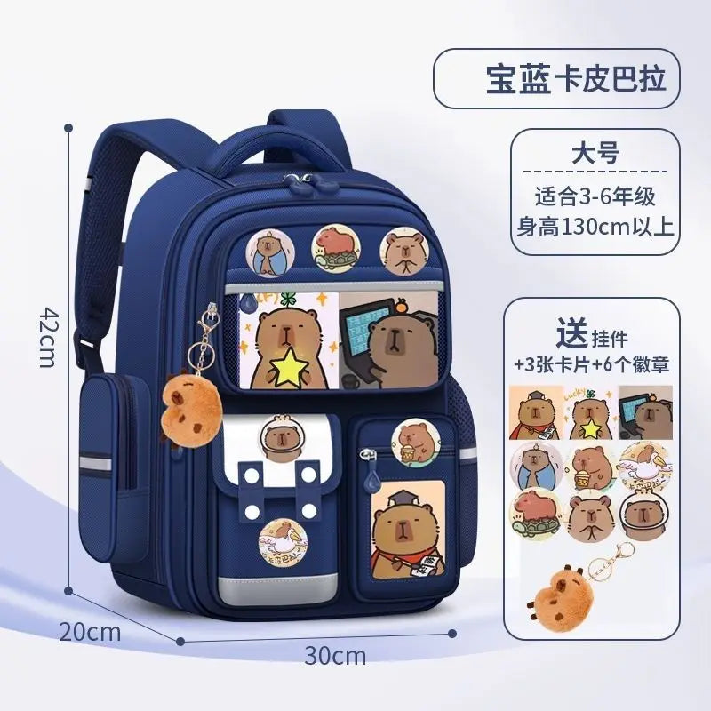 Capybara Children School Bags For Boys Girls Kids backpack Primary Orthopedic School Backpack Waterproof Schoolbag Book Bag