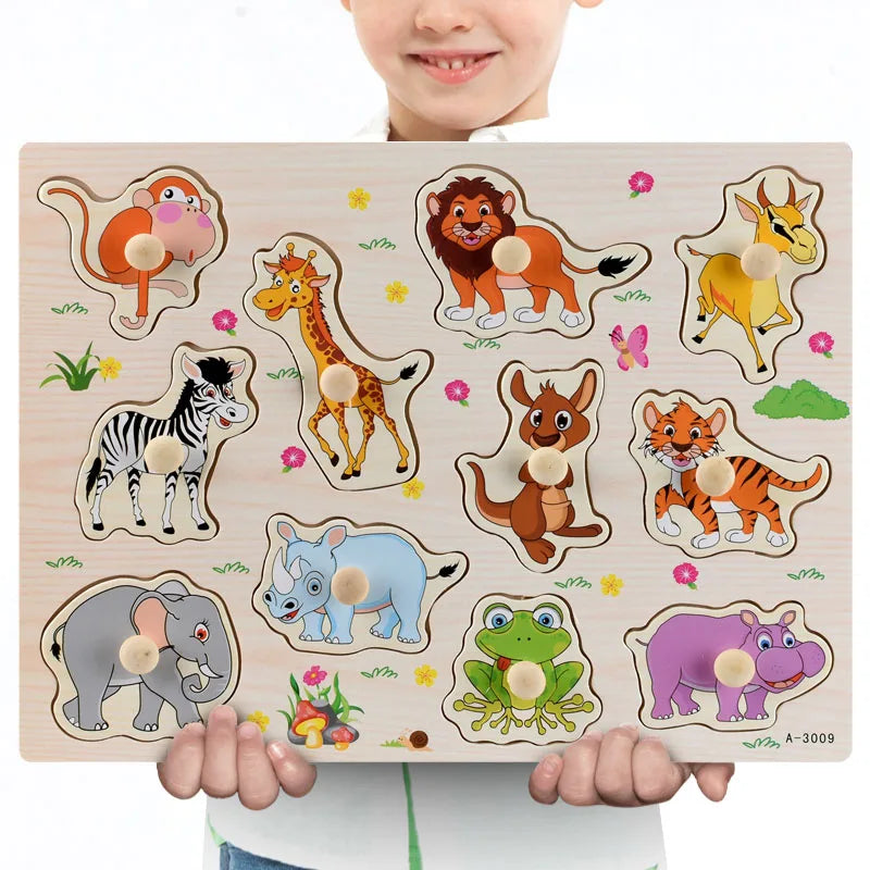 Wooden Puzzles Toys for Kids 3 Year Alphabet Numbers Children Montessori Educational Learning Toys abc Letters Preschool Gift