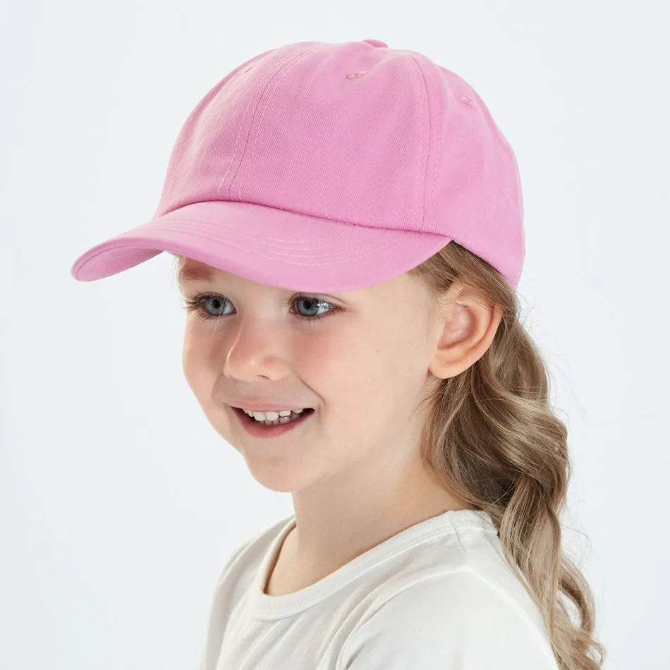 Baby Girl Baseball Caps Pink Black White Gray Children Low Profile Sun Hat Kids Boy Running Headwear Clothing Accessories