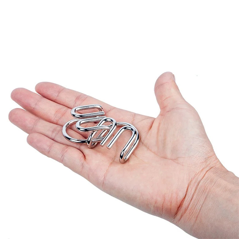 8Pcs/Set Metal Montessori Puzzle Wire IQ Mind Brain Teaser Puzzles Adults Interactive Game Reliever Educational Toys