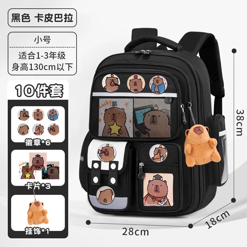 Capybara Children School Bags For Boys Girls Kids backpack Primary Orthopedic School Backpack Waterproof Schoolbag Book Bag