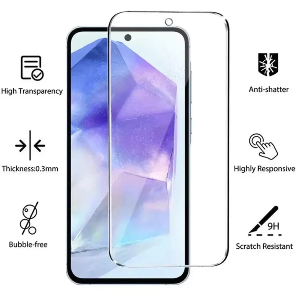 NNBILI 5Pcs Screen Protector For Samsung A55 A15 A54 A34 A13 A14 A53 A52 A12 A33 A52S A32 A35 A71 A72 A51 A22 S10ETempered Glass