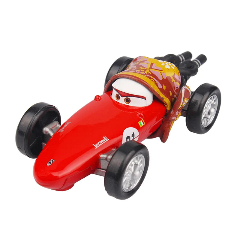 Disney Pixar Cars 3 Toys Lightning Mcqueen Race Div Fritter Miss Frank Collection 1:55 Diecast Metal Alloy Model Car Toy Gifts