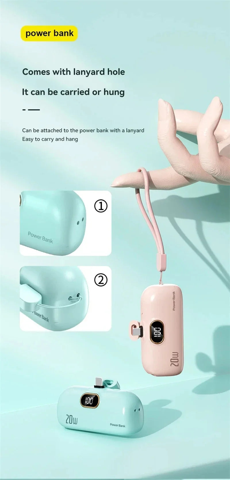 Xiaomi 5000mAh Mini Wireless Power Bank Capsule Mobile Power Supply Emergency Fast charging External Battery For IPhone Samsung