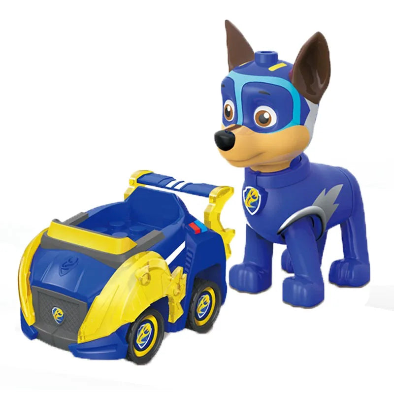 Genuine Paw Patrol Vehicle Chase Skye Marshall Pull Back Cars Playset Building Blocks Ryder Figure Children Toys Birthday Gifts