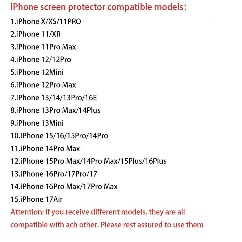 NNBILI Oleophobic Coating Dust Free Easy Installation Screen Protector For iPhone 14 11 13 12 15 16 Pro Max Mini XS X XR Glass