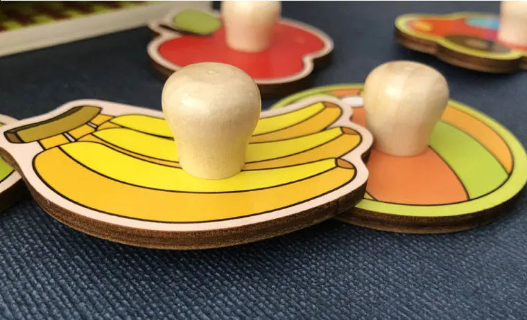 Baby Wooden Puzzles Montessori Toys 1 2 3 Years Toddler Toys Hand Grab Board Alphabet Number Cognition Learning Educational Toys