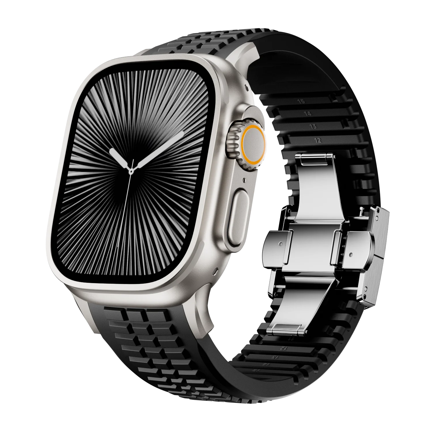 Sport Silicone Band For Apple Watch Ultra 2 Series 10 9 8 7 6 SE 5 4 Luxury Strap For iWatch 44mm 45mm 46mm 49mm Bracelet Correa