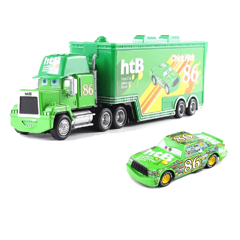 Cars 2 Disney Pixar Racing 3 1 Toy Lightning McQueen Jackson Storm Chick Hicks Mack Truck Collection Die Metal Model kids Gift