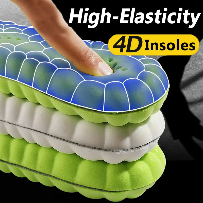 Latex Sport Insoles Soft High Elasticity Shoe Pads Breathable Deodorant Shock Absorption Cushion Arch Support Insole Men Women