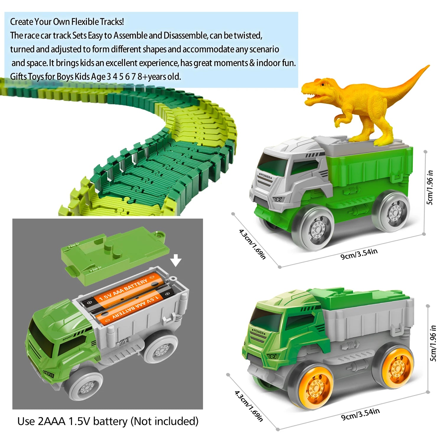 Children Electric Track Toy Car Engineering Minin Car Set Kids Puzzle Boy Toys Track Car Anti-gravity Track Train Gift for Kid