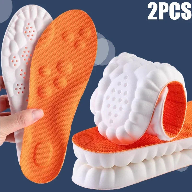 Latex Sport Insoles Soft High Elasticity Shoe Pads Breathable Deodorant Shock Absorption Cushion Arch Support Insole Men Women