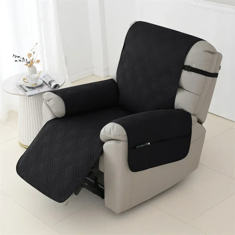 1seater Waterproof Recliner Cover Solid Color Quilted Armchair Slipcover Pet Kids Accent Couch Cushion Living Room Hotel Home