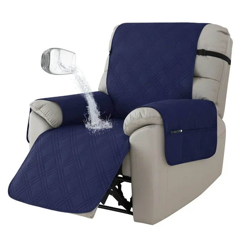1seater Waterproof Recliner Cover Solid Color Quilted Armchair Slipcover Pet Kids Accent Couch Cushion Living Room Hotel Home