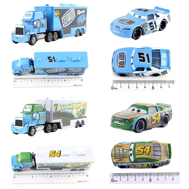 Cars 2 Disney Pixar Racing 3 1 Toy Lightning McQueen Jackson Storm Chick Hicks Mack Truck Collection Die Metal Model kids Gift