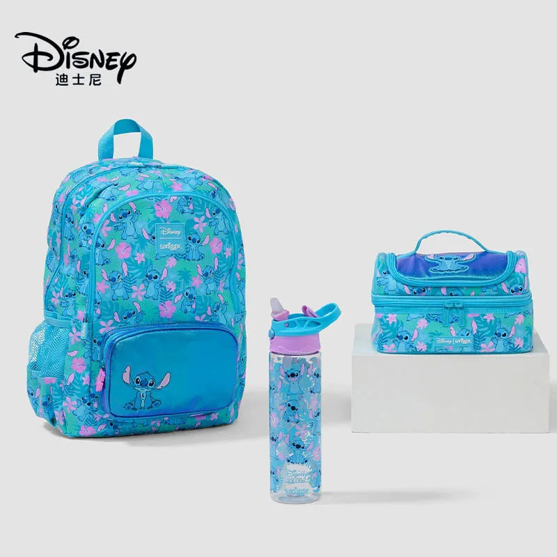 Disney Stitch Australian Smiggle Children'S Learning Stationery Backpack Lunch Bag Pencil Box Water Cup Anime Backpack Gift