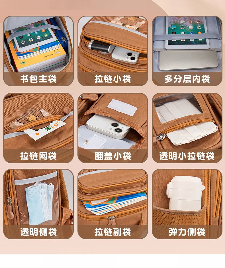 Capybara Children School Bags For Boys Girls Kids backpack Primary Orthopedic School Backpack Waterproof Schoolbag Book Bag