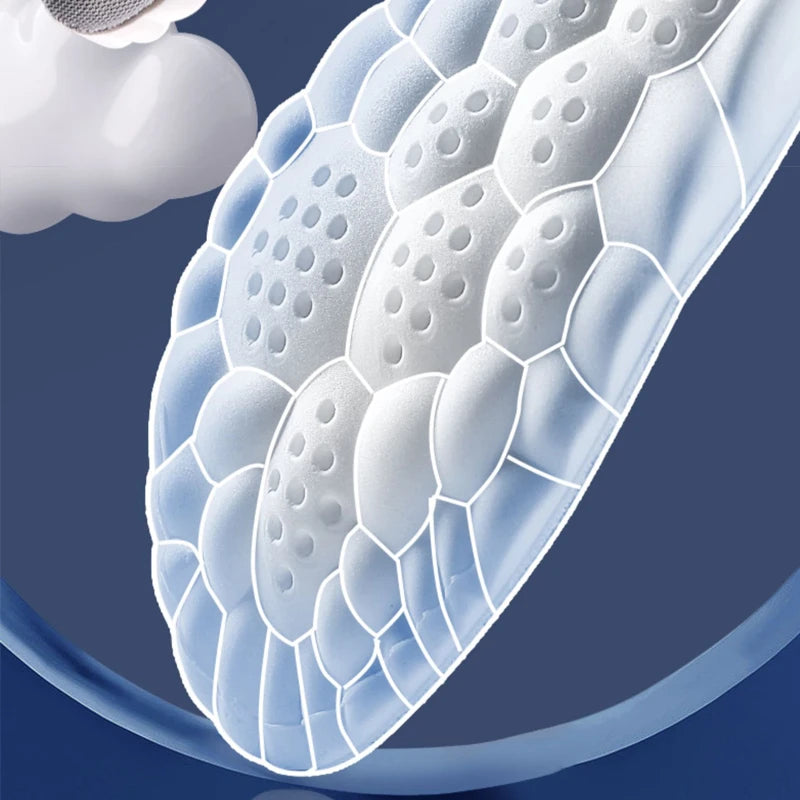Latex Sport Insoles Soft High Elasticity Shoe Pads Breathable Deodorant Shock Absorption Cushion Arch Support Insole Men Women