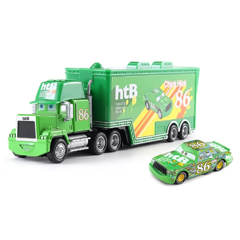Disney Pixar Cars And Trucks Toy Set The King Cruz Lightning Mcqueen Mike Uncle 1/43 Diecast Model Trucks Toys Gift For Kids