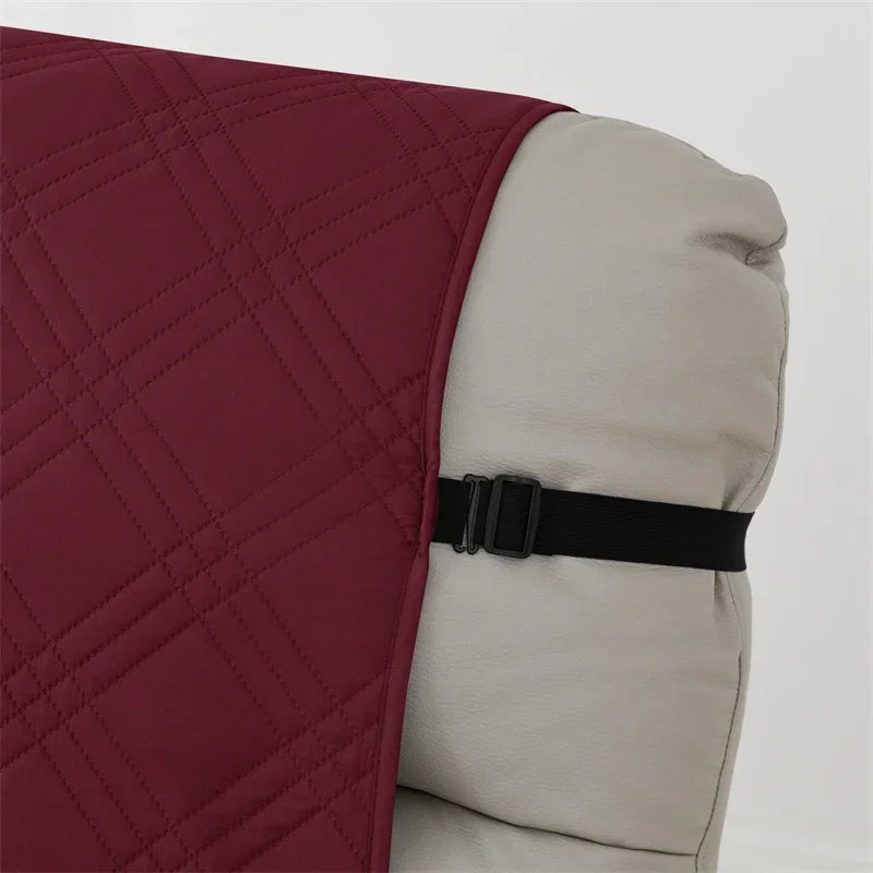 1seater Waterproof Recliner Cover Solid Color Quilted Armchair Slipcover Pet Kids Accent Couch Cushion Living Room Hotel Home