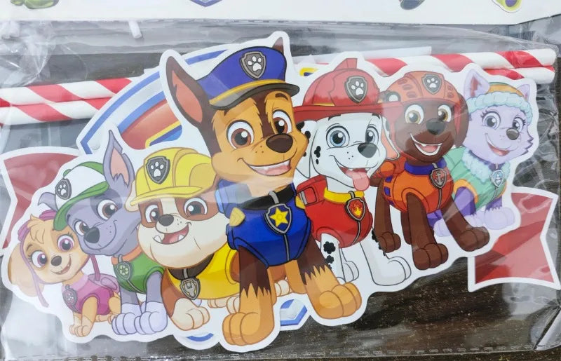 Paw Patrol Cake Decorating Set Anime Figure Ryder Marshall Plug-in Cartoon Baking Supplies Kawaii Cups Cake Card for Kids Gifts