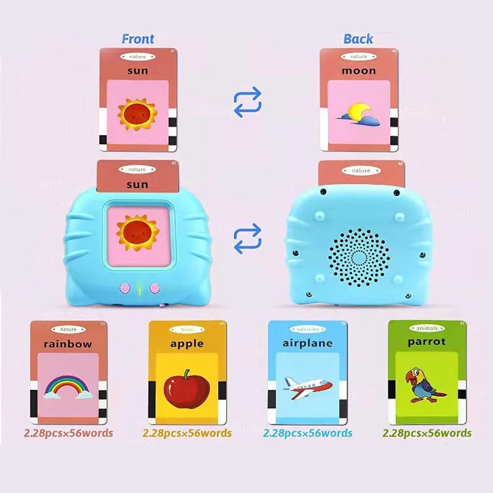 Talking FlashCards for Kids Electronic Early Education Machine Montessori Toy Flash Card Preschool Toddlers Biy Girl Gift Travel