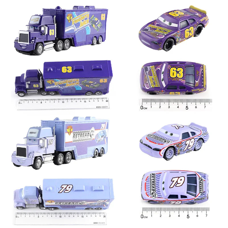 Cars 2 Disney Pixar Racing 3 1 Toy Lightning McQueen Jackson Storm Chick Hicks Mack Truck Collection Die Metal Model kids Gift