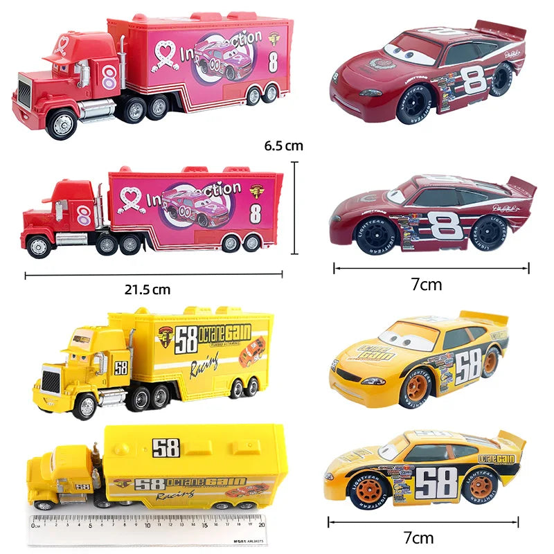 Cars 2 Disney Pixar Racing 3 1 Toy Lightning McQueen Jackson Storm Chick Hicks Mack Truck Collection Die Metal Model kids Gift
