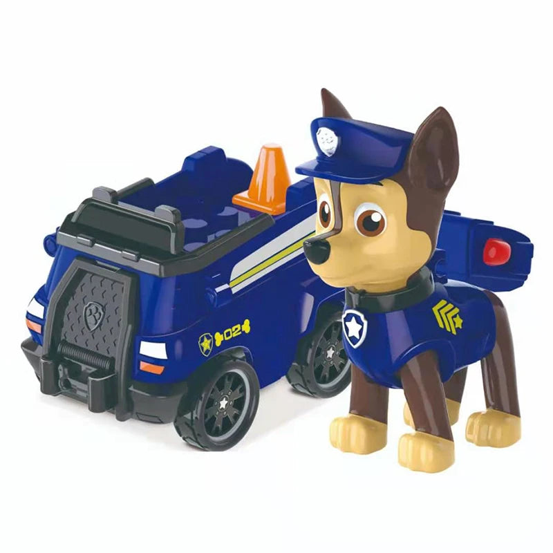 Genuine Paw Patrol Vehicle Chase Skye Marshall Pull Back Cars Playset Building Blocks Ryder Figure Children Toys Birthday Gifts