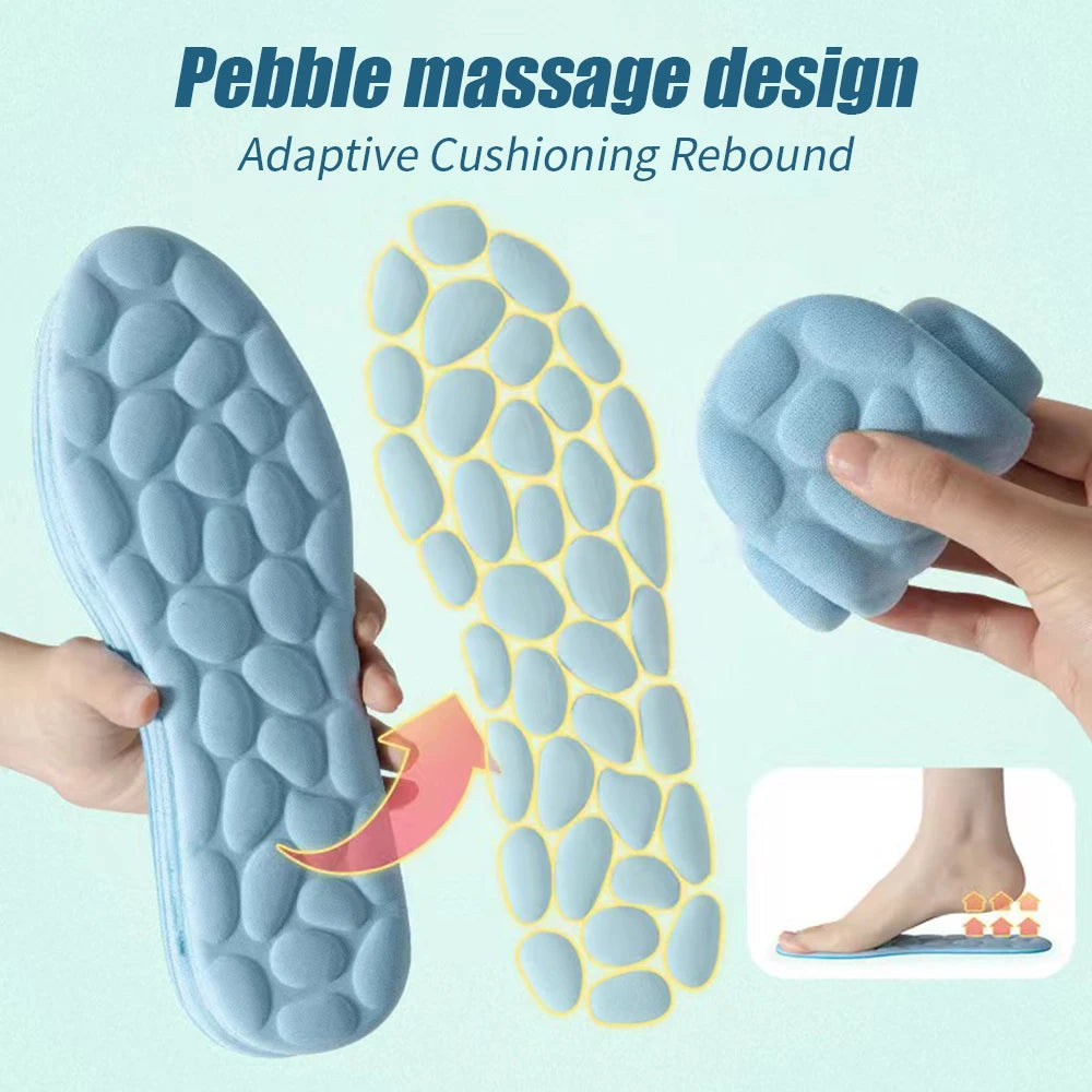Latex Sport Insoles Soft High Elasticity Shoe Pads Breathable Deodorant Shock Absorption Cushion Arch Support Insole Men Women