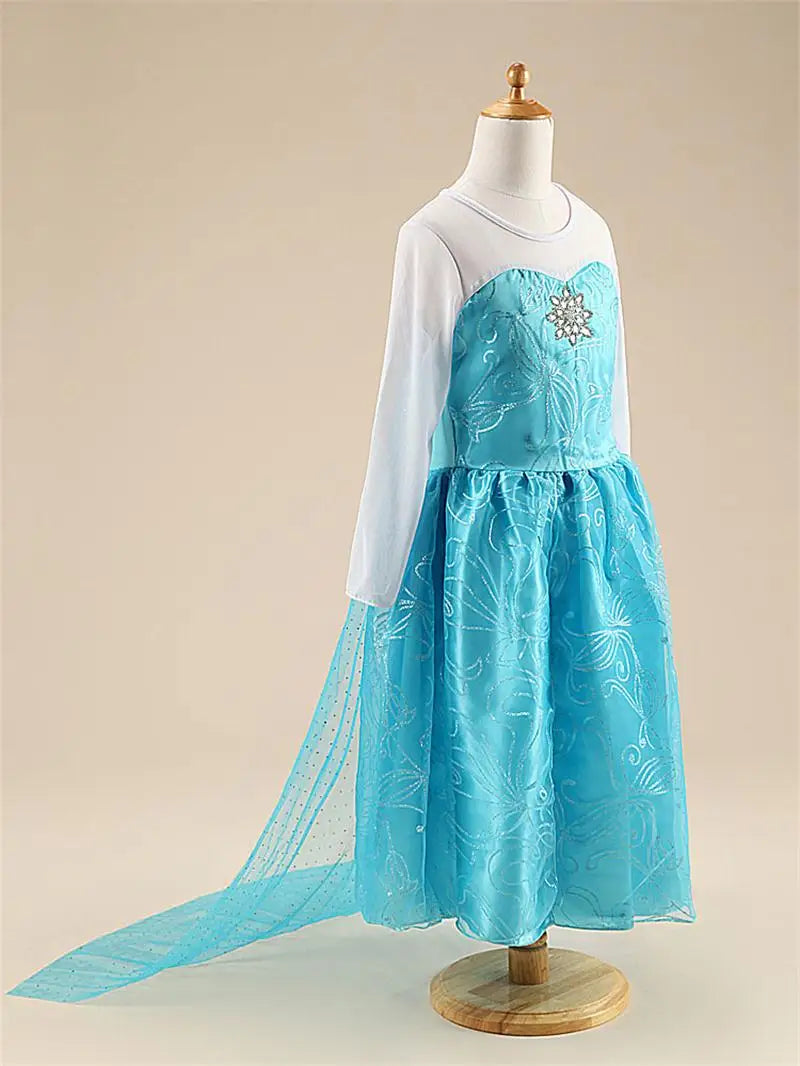 Girls Snow Queen Elsa Kids Costumes for Girl 2025 Carnival Party Prom Gown Robe-Playing Children Clothing Frozen Princess Dress