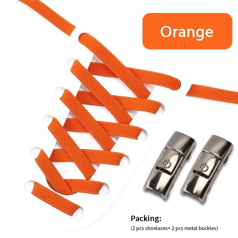 1Pair No Tie Shoe laces Press Lock Shoelaces without ties Elastic Laces Sneaker Kids Adult 8MM Widened Flat Shoelace for Shoes