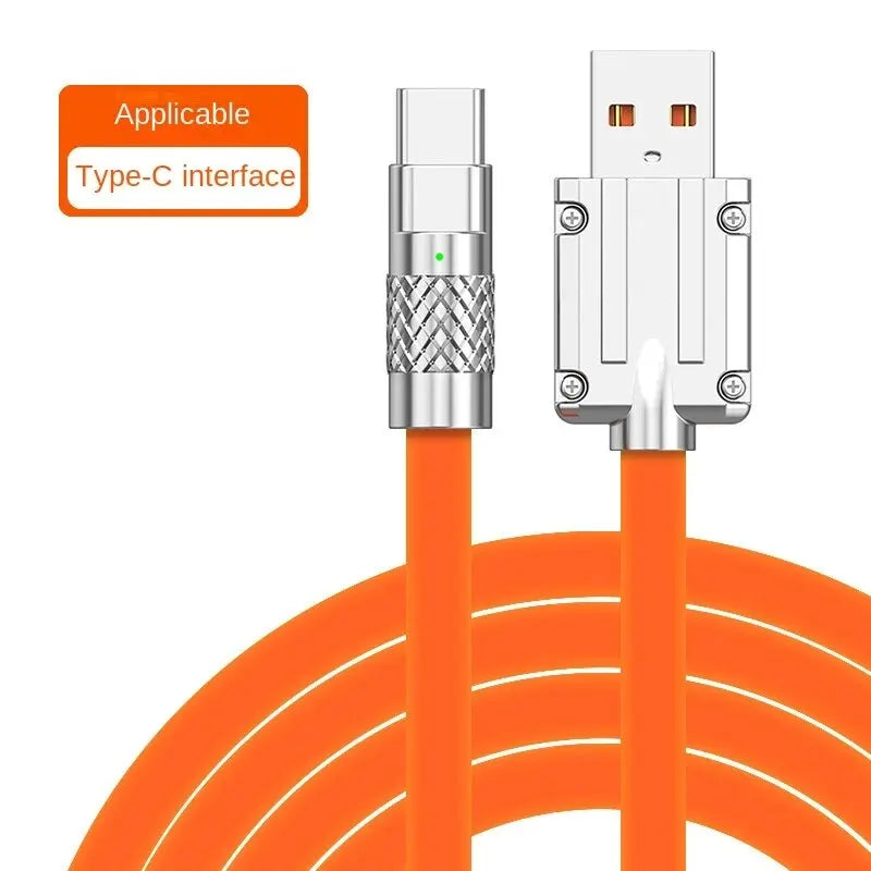 120W 6A Super Fast Charge Type C Liquid Silicone Cable Quick Charge 1M USB Cable Usb C Charger Cable for Huawei Samsung Xiaomi