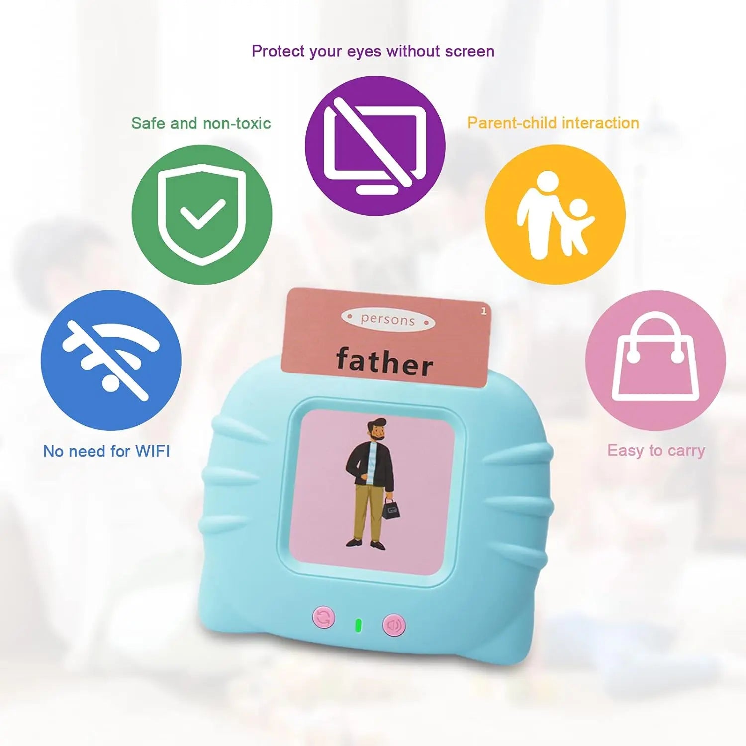 Talking FlashCards for Kids Electronic Early Education Machine Montessori Toy Flash Card Preschool Toddlers Biy Girl Gift Travel