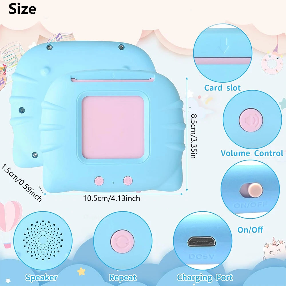 Talking FlashCards for Kids Electronic Early Education Machine Montessori Toy Flash Card Preschool Toddlers Biy Girl Gift Travel