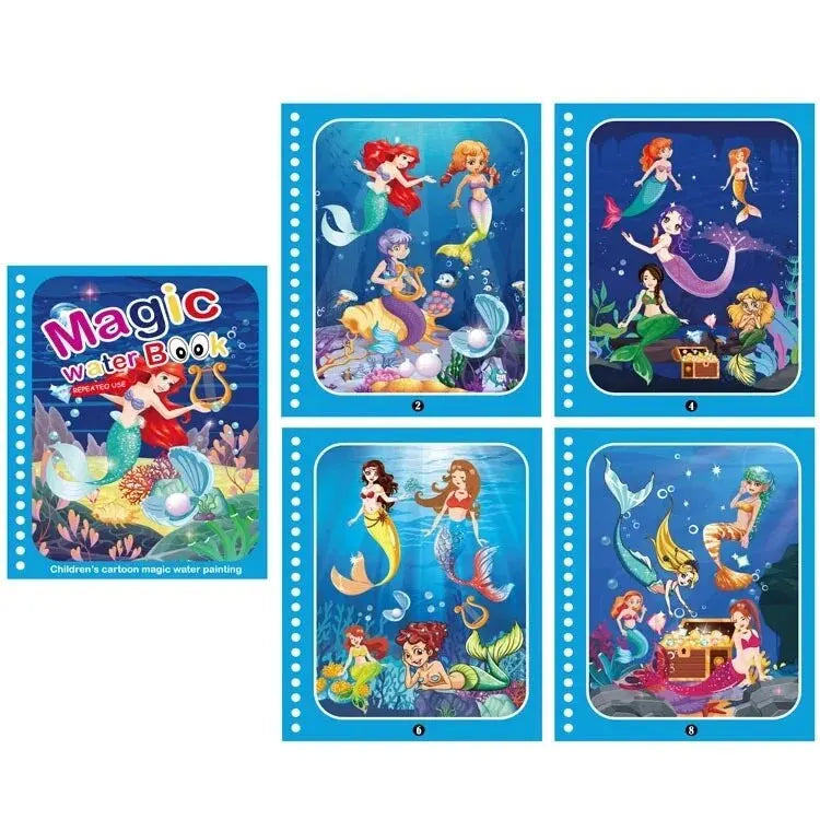 Magical Book Water Drawing Montessori Toys Reusable Coloring Book Magic Water Drawing Book Sensory Early Education for Children