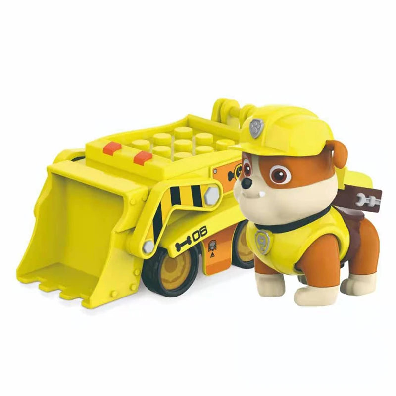 Genuine Paw Patrol Vehicle Chase Skye Marshall Pull Back Cars Playset Building Blocks Ryder Figure Children Toys Birthday Gifts