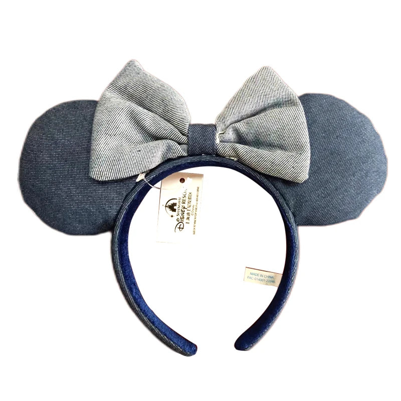 2025 Disney Mickey Mouse Ear Headband Amusement Park Hair Hoop Fish scale sequin mesh Party Headwear Girl Toy Birthday