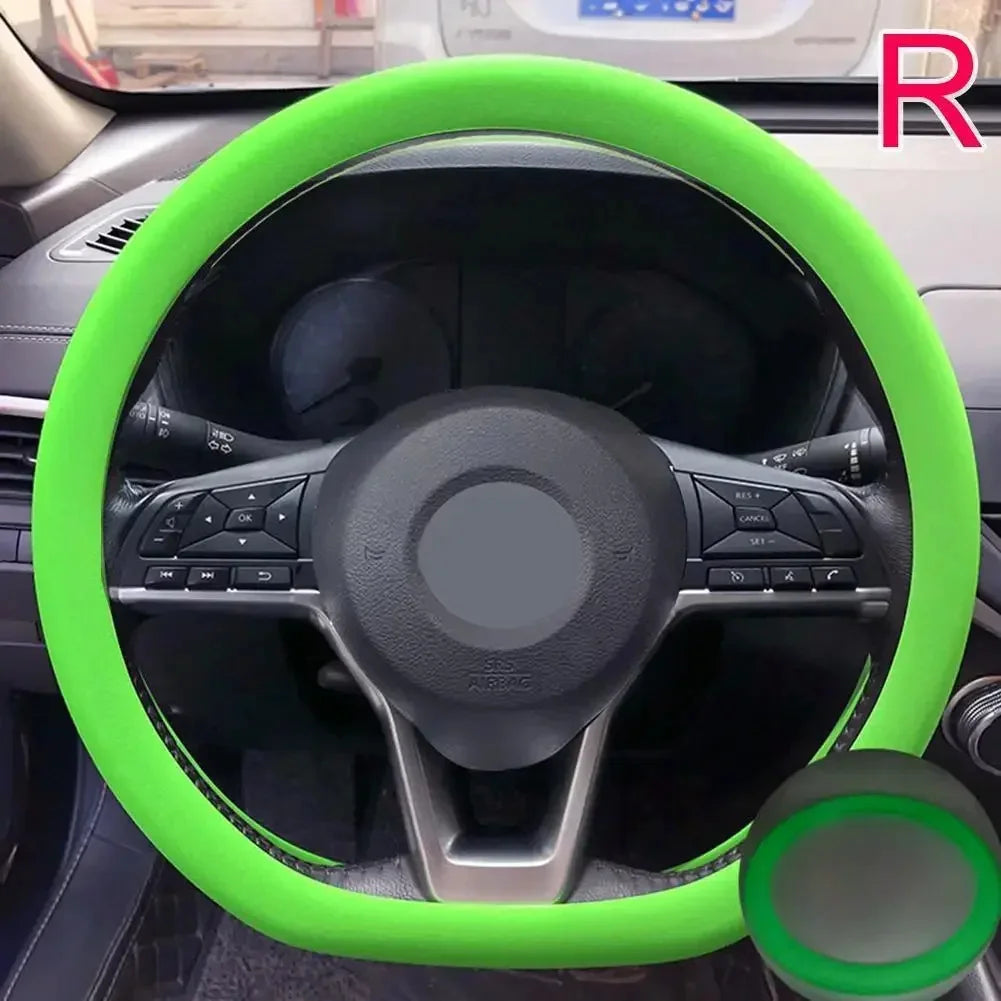 Silicone steering wheel cover elastic glove fit soft touch can choose from various colors of car interior decoration DIY parts