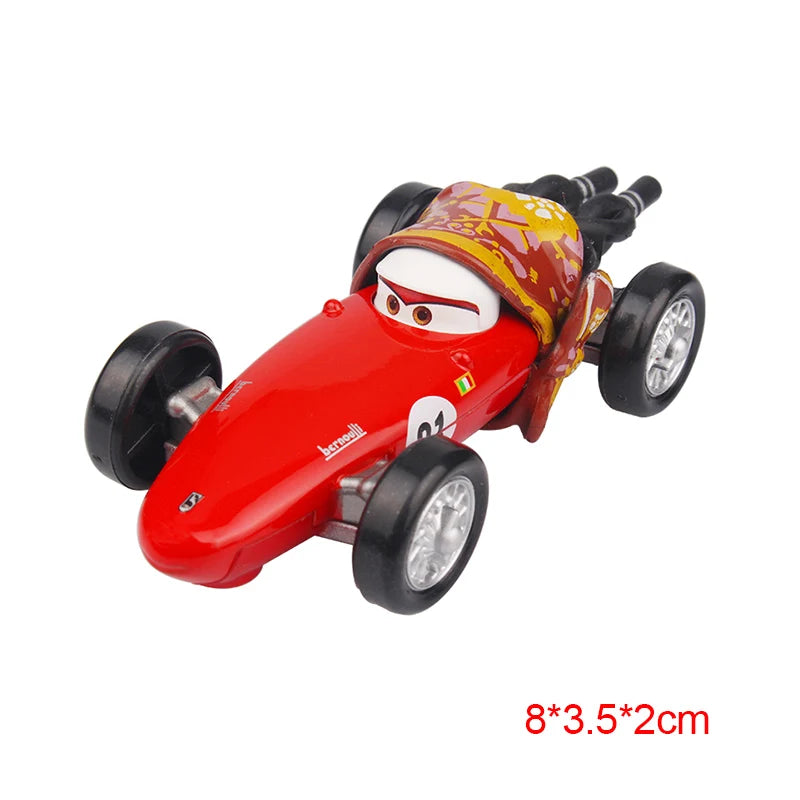 Disney Pixar Cars 3 Toys Lightning Mcqueen Race Div Fritter Miss Frank Collection 1:55 Diecast Metal Alloy Model Car Toy Gifts